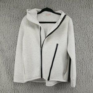 Betsey Johnson Performance Full Zip Grey Asymmetrical Scuba Hoodie Women's M